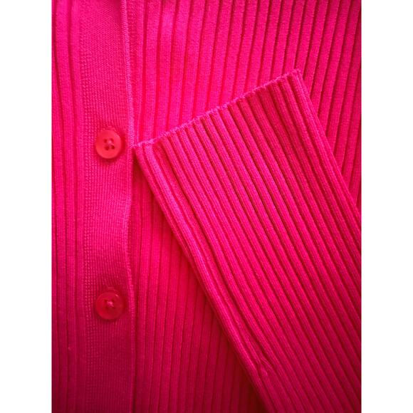 Good American Shine Rib Cardigan – Pink Glow – Size L – NWT MSRP $169 - Picture 3 of 5